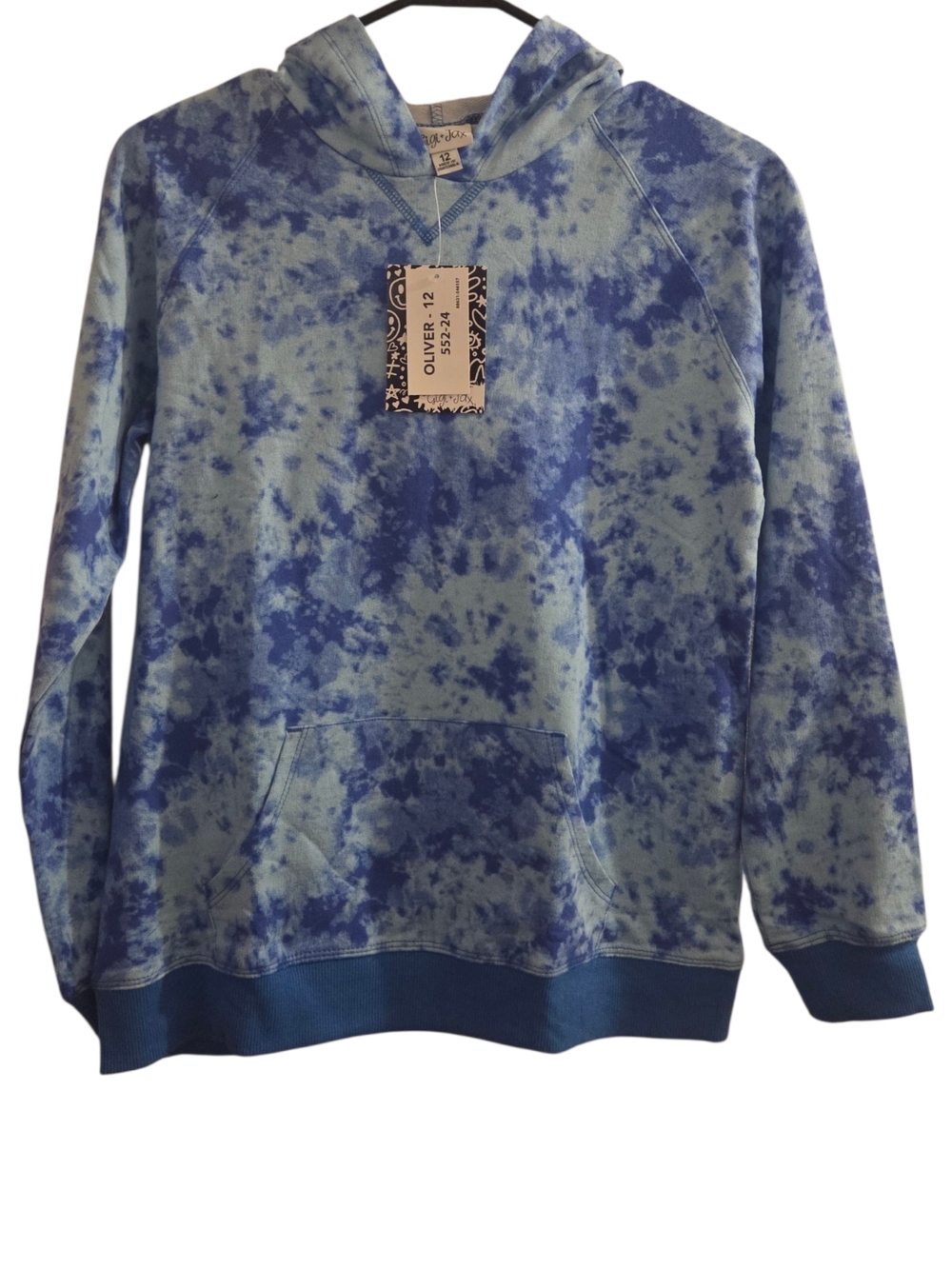 Tie-Dye Blue Hoodie Pullover
